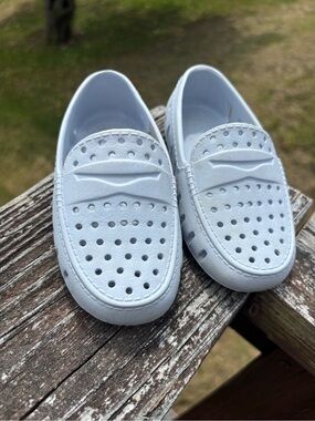 Toddler light blue Perforated Slip-On floafers